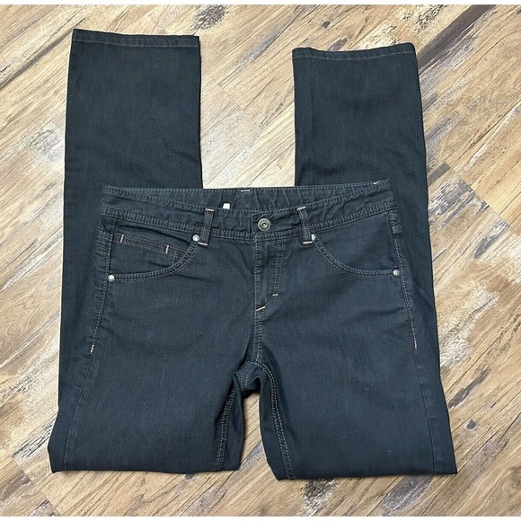 Athleta Denim - ATHLETA Womens Frontier Jeans Black Gray Denim Straight Stretched 265830 Size 10